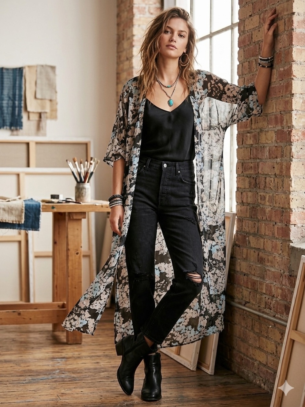 Betsey Johnson Floral Duster Kimono